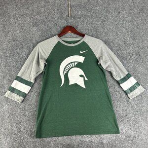 THE NIKE TEE Michigan State 3/4 sleeve T shirt Mens Small Good Condition